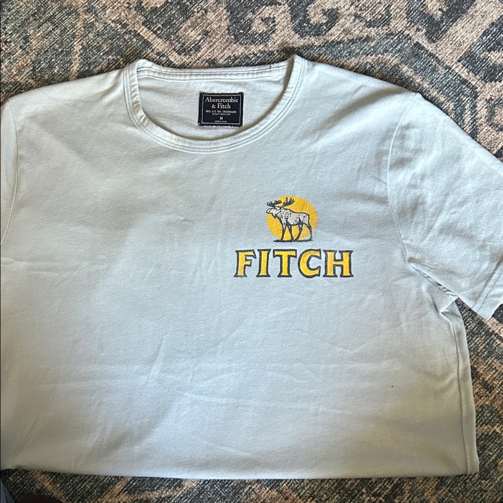 Abercrombie & Fitch Light blue Tee with Yellow Moose Logo